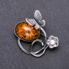 Broche forgée Papillon « Ambre » 47 × 47 mm métal gris