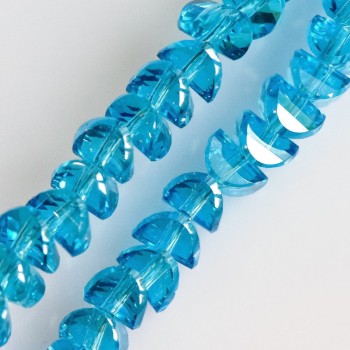Perles de cristal bleues dans le style Swarovski, diamètre 6×4 mm, sur fil, longueur 50 cm