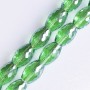 Perles de cristal facettées vert clair, diamètre 8x12 mm, fil de 70 cm
