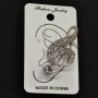 Cuff d'oreille en métal blanc, longueur 42 mm