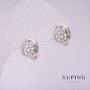 Boucles d'oreilles Xuping en rhodium avec strass blancs 10x12 mm