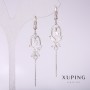 Boucles d'oreilles Xuping avec pierres blanches 55×10 mm rhodium
