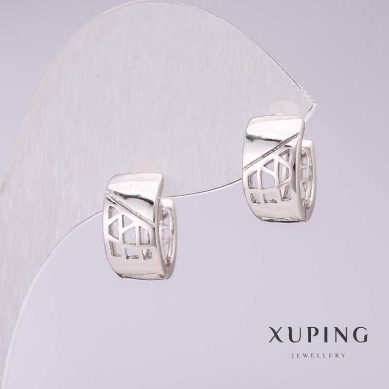 Boucles d'oreilles Xuping rhodium 12x7 mm
