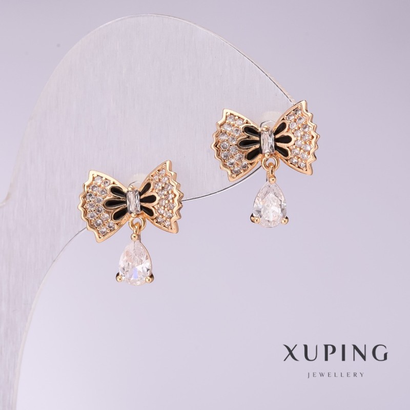 Boucles d'oreilles argent 925 – Nœuds dorés, 13×15 mm