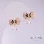Boucles d'oreilles argent 925 – Nœuds dorés, 13×15 mm