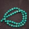 Perles de varisite (artificielles) vertes, rondes et lisses, sur fil, diamètre 8 mm, longueur 38 cm (+/-)