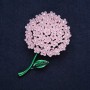 Broche fleur « Hortensia rose » 60×40 mm