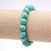 Bracelet en variscite (pressé) perles vertes lisses, diamètre 10 mm, longueur 18 cm sur élastique