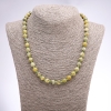 Collier en turquoise jaune, perles lisses, diamètre 8 mm, longueur 46 cm