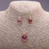 Ensemble «Cœur» multicolore jaune et rose, pendentif 19 × 16 mm et boucles d'oreilles 27 × 13 mm, longueur 50 cm