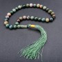 Chapelets en jaspe, 33 perles, diamètre d'environ 10 mm