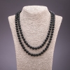 Collier long en shungite, diamètre 8 mm, longueur 120 cm