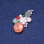 Broche Fleur d'Agate 34×53 mm