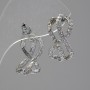 Boucles d'oreilles à clous Infini, strass blancs, métal couleur argent, 2 cm