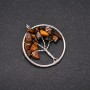 Pendentif "Arbre de la chance" Œil de tigre, diamètre 30 mm