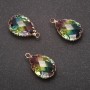 Pendentif «Goutte» couleur arc-en-ciel, monture dorée 13×21 mm