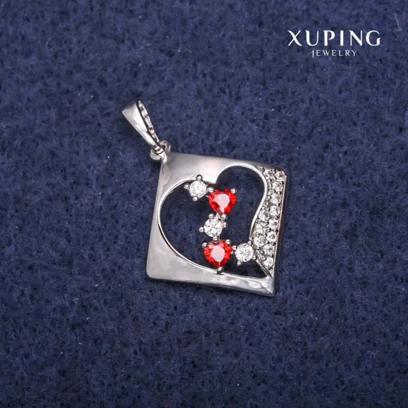 Pendentif Xuping losange 20 × 22 × 28 mm rhodié