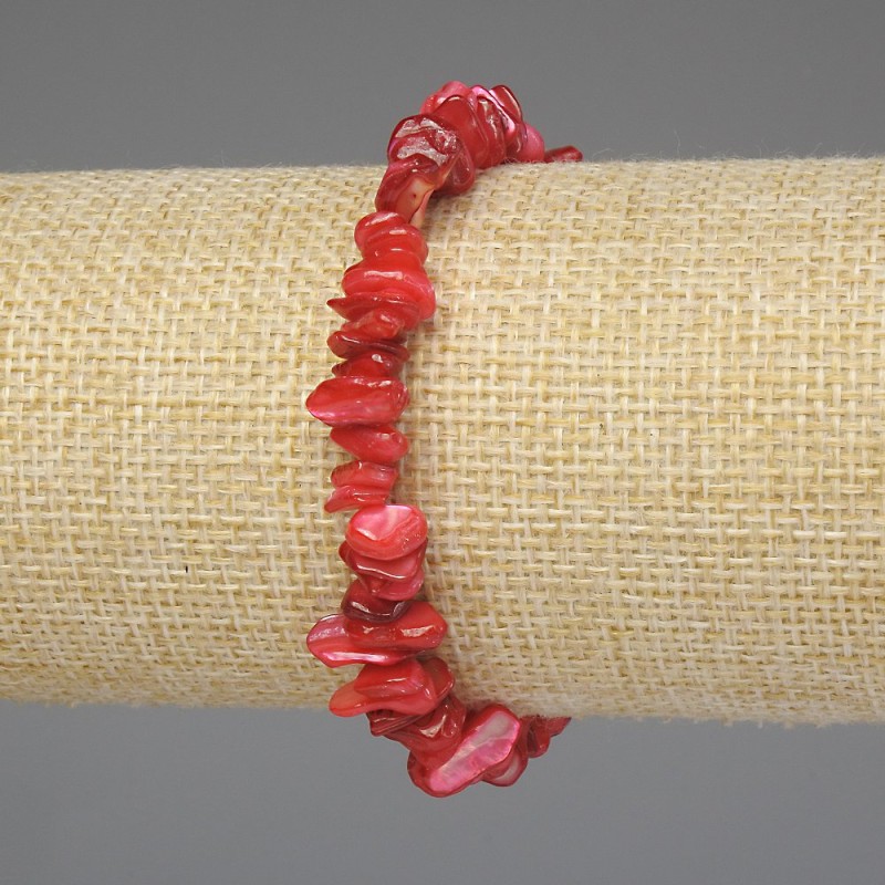 Bracelet en nacre teintée sur élastique, perles de 7 mm (±), longueur 18 cm
