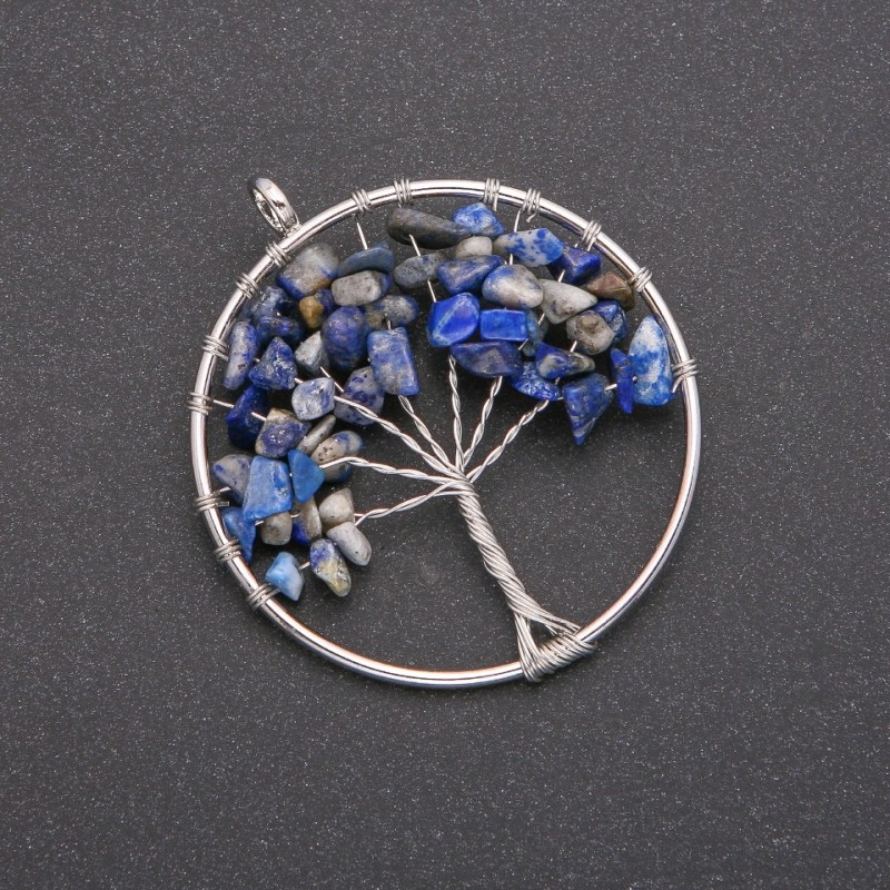 Pendentif « Arbre de vie » en sodalite, diamètre 50 mm