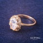 Bague Xuping avec pierre blanche, dorure 18 carats, taille 16
