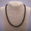 Collier « Agate » (artificiel) en verre tchèque noir, perles facettées, diamètre 8 (±) mm, longueur 45 cm