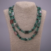 En solde : Collier long «Constellation d'Orion» en jaspe, cristal tchèque, longueur 120 cm