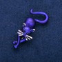 Broche Chaton bleu émail, métal argenté 25x55 mm