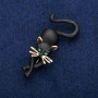 Broche Chaton noir émail, métal doré 25×55 mm