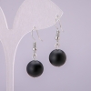 Boucles d'oreilles en shungite, boule lisse, diamètre 12 mm