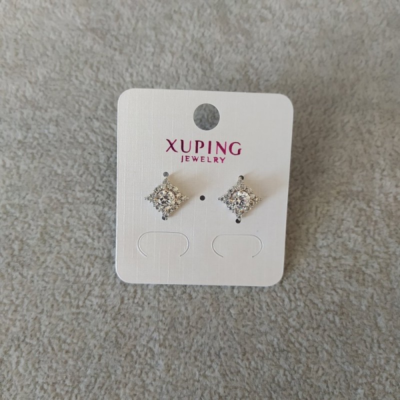 Boucles d'oreilles puce Xuping avec pierres blanches 12 mm
