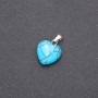 Pendentif Cœur en turquoise bleue 14×14×23 mm (±)