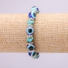 Bracelet-talisman turquoise avec des yeux bleus sur élastique, diamètre 10(±) mm, longueur 18 cm, avec inserts et strass
