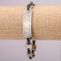 Bracelet masculin en acier inoxydable couleur argent