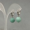 Boucles d'oreilles en jadéite naturelle, diamètre 12 cm, longueur 18 mm +