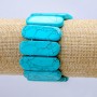 Bracelet élastique en turquoise (pressé) maillons lisses 33×13 mm+