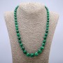 Collier Malachite – billes lisses, allant de 6 à 14 mm, longueur 52 cm+
