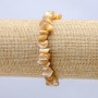 Bracelet élastique en nacre naturelle beige, éclats, diamètre 7×5+