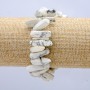 Bracelet élastique en howlite éclats «aiguille», diamètre 20 x 8 mm+
