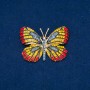 Broche papillon en métal doré, strass multicolores 37×50 mm +