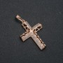 Pendentif Xuping doré 18K Croix avec strass blancs, dimensions 37×22 mm +