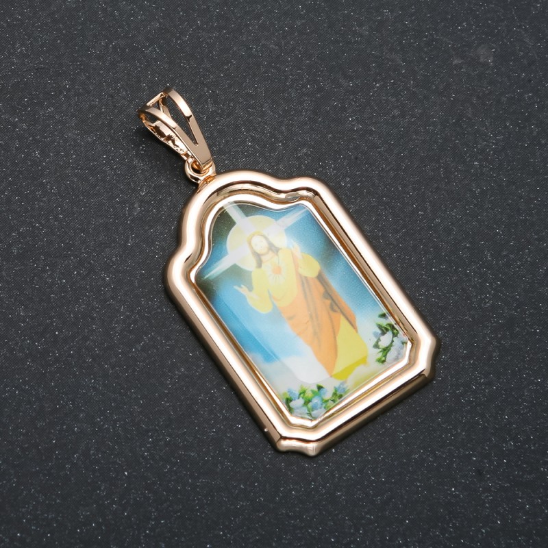 Pendentif Xuping plaqué or 18K Icône, diamètre 38 × 20 mm +