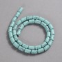 Perles turquoise cylindriques lisses, diamètre 10×6 mm + -, longueur 41 cm +