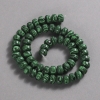 Perles sur fil en malachite (pressée) Rondelle lisse, diamètre 9×7 mm + -, longueur 39 cm +