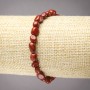 Bracelet élastique en jaspe rouge, galets polis, diamètre 8 × 6 mm+