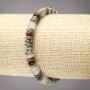 Bracelet élastique en héliotrope, rondelles lisses, diamètre 6×3 mm+