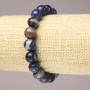 Bracelet élastique en sodalite naturel, billes lisses, diamètre 10 mm+