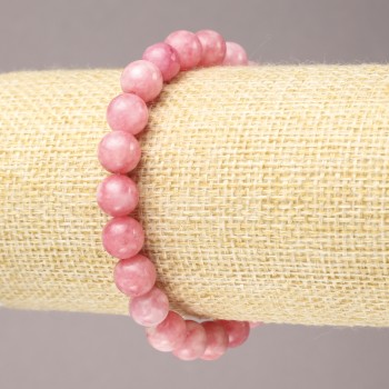 Bracelet élastique en tourmaline (artificielle), billes lisses, diamètre 8 mm+