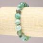 Bracelet élastique en agate verte, boules facettées de 10 mm+