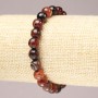Bracelet élastique en agate brun, perles facettées, diamètre 8 mm+