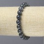 Bracelet élastique en labradorite naturelle, perles lisses, diamètre 8 mm